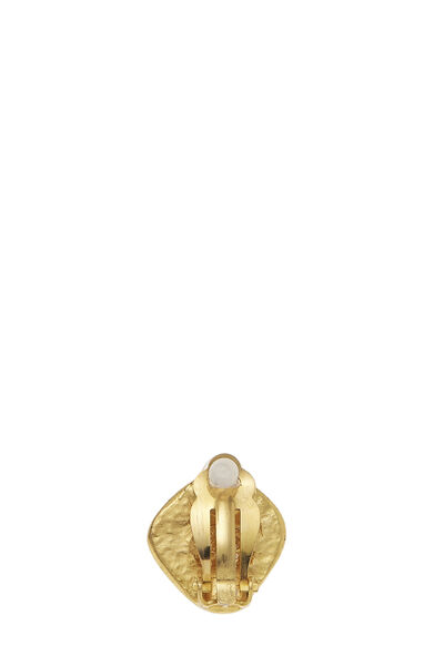 Gold & Green Gripoix 'CC' Earrings, , large