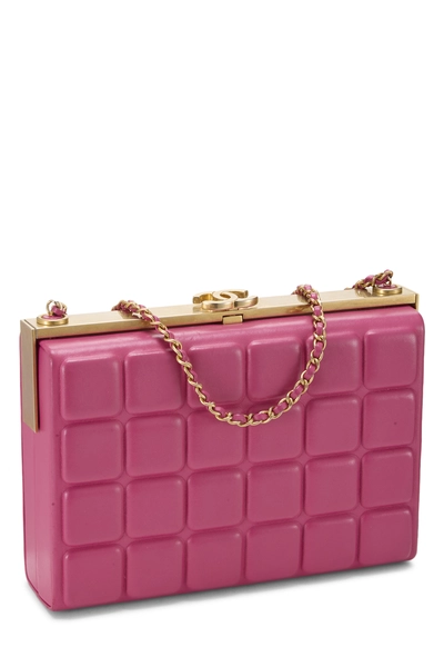 Chanel Pink Lambskin Leather Chocolate Bar Clutch — photo 2