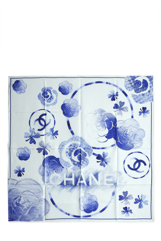 Blue Lucky Charms Silk Scarf, , large image number 0