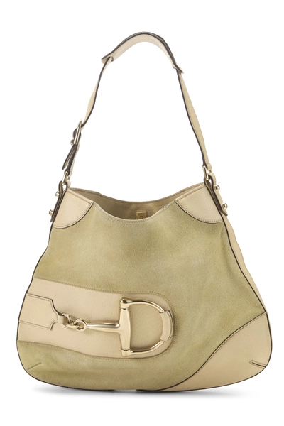 Gucci White Suede Hasler Hobo
