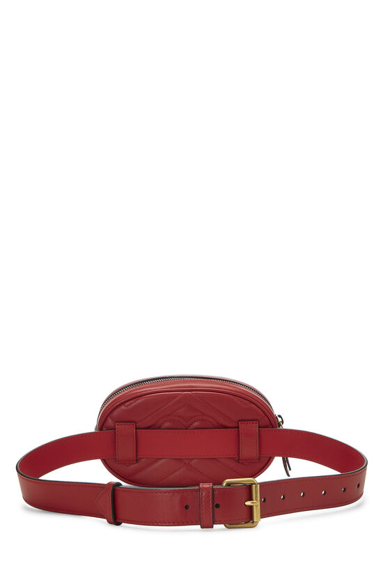 Red Chevron Leather GG Marmont Belt Bag, , large image number 3
