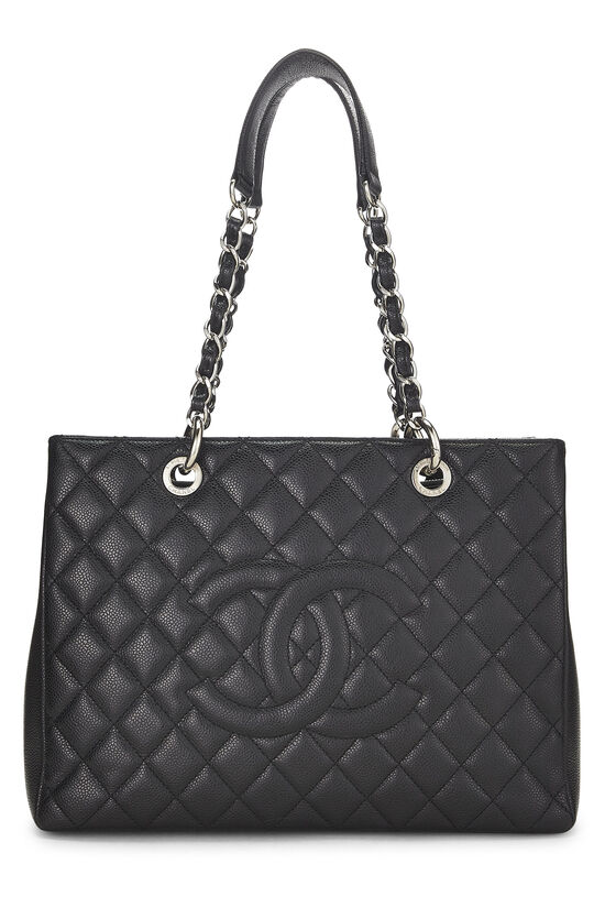Black Quilted Caviar Grand Shopping Tote (GST), , large image number 0