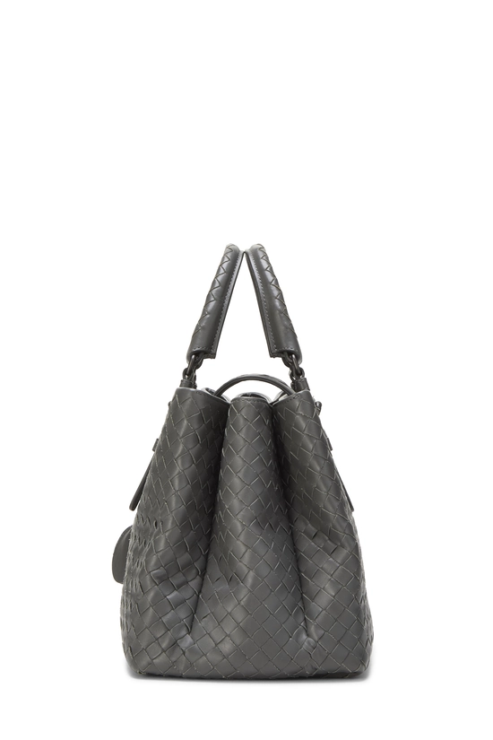 Grey Intrecciato Roma Tote Small, , large image number 2