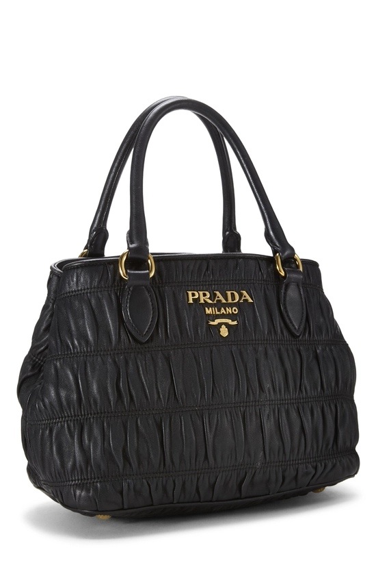 Black Nappa Gaufre Convertible Tote, , large image number 1