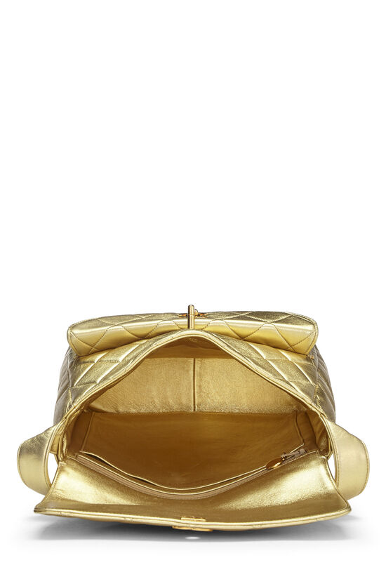 Metallic Gold Lambskin Double Pocket Shoulder Bag, , large image number 5