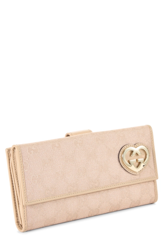 Pink GG Canvas Lovely Heart Continental Wallet, , large image number 1