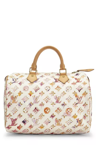 Richard Prince x Louis Vuitton White Monogram Watercolor Speedy 30