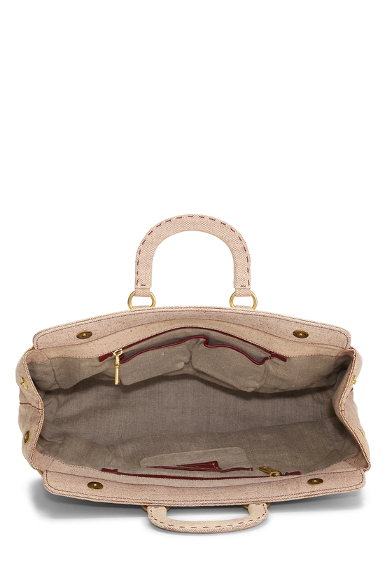 Beige Canvas Canapa Logo Tote, , large image number 5