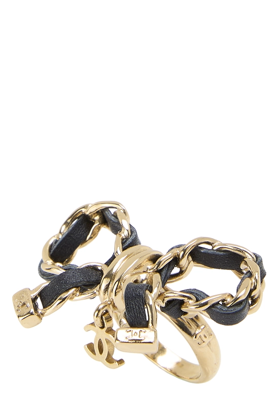 Black Gold Bow Ring, , large image number 0