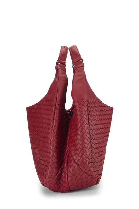 Red Intrecciato Campana Tote Large, , large image number 2