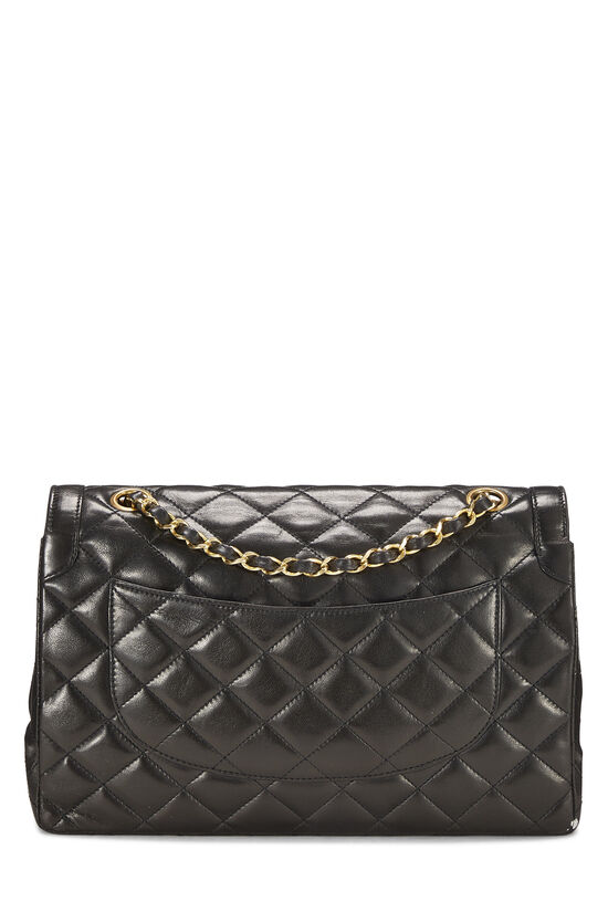 Chanel Black Quilted Lambskin Paris Limited Double Flap Medium  Q6B02P1IK0071
