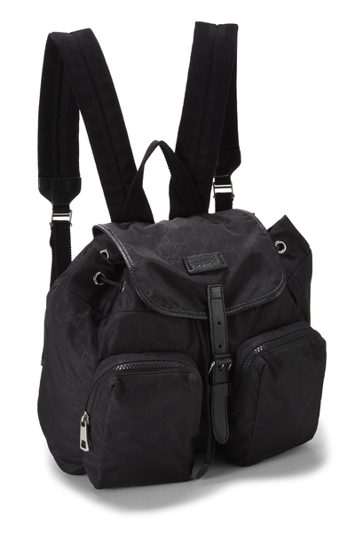 Gucci Black GG Nylon Double Pocket Backpack — photo 2