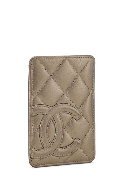 Bronze Quilted Calfskin Cambon Card Holder, , large