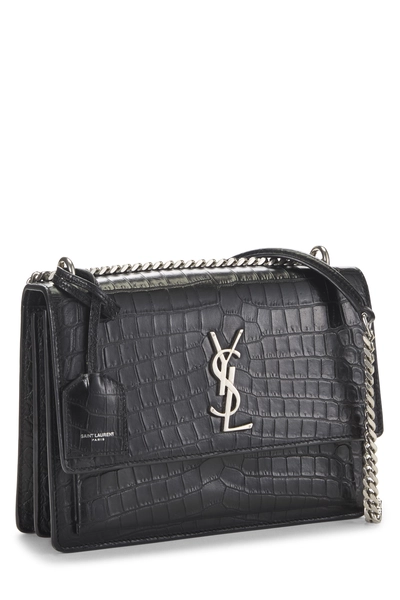 YSL Black Embossed Leather Sunset Medium — photo 2