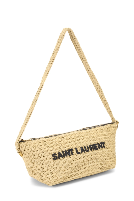 Beige Raffia Le Tuc Shoulder Bag, , large image number 1