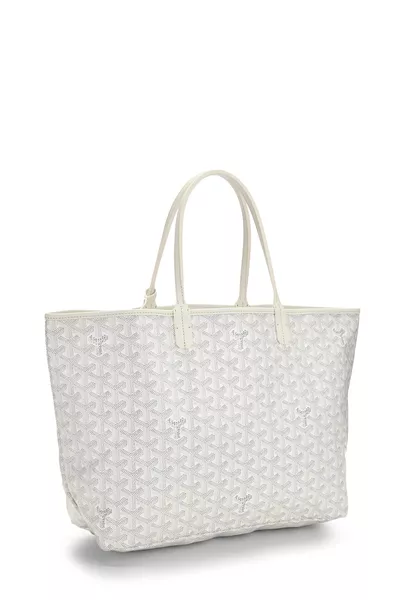 White Goyardine Canvas Saint-Louis PM, , large