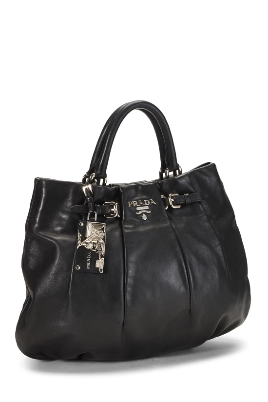 Black Calfskin Pleated Tote Small, , large image number 1