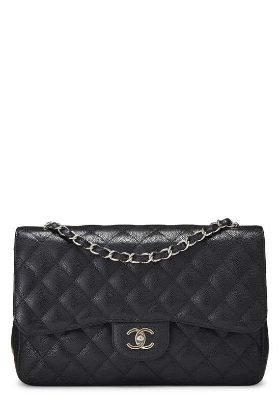 Black Quilted Caviar New Classic Double Flap Jumbo, , large image number 0