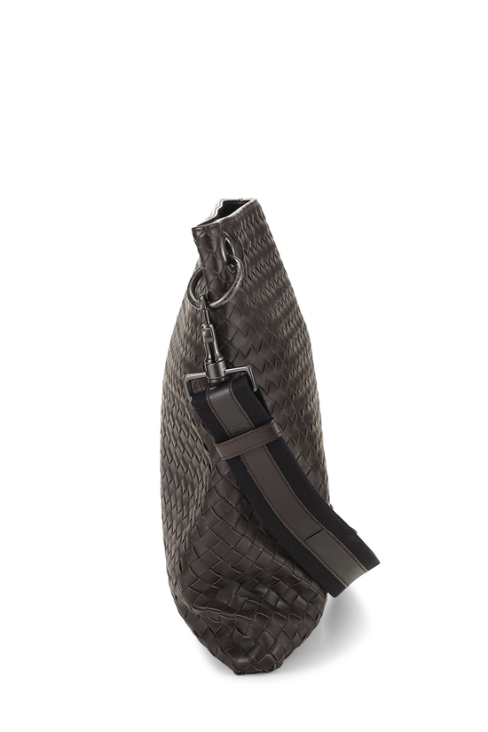 Brown Intrecciato Flat Messenger Bag, , large image number 2