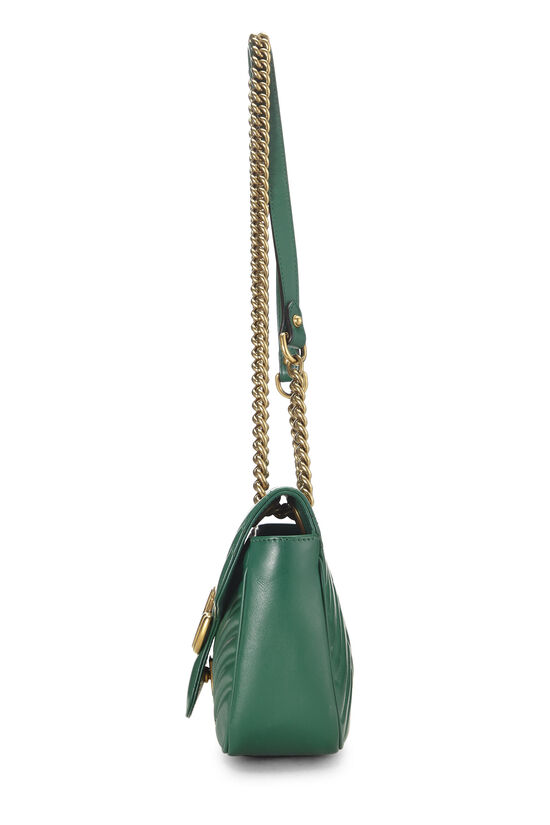 Green Leather GG Marmont Shoulder Bag Small, , large image number 2