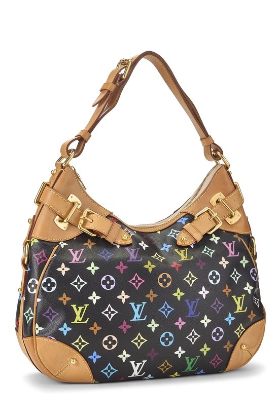 Takashi Murakami x Louis Vuitton Black Monogram Multicolore Greta Hobo, , large image number 1