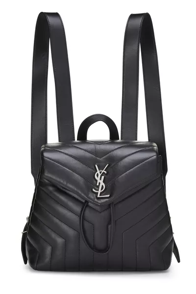 Black Calfskin Monogram Loulou Backpack Small