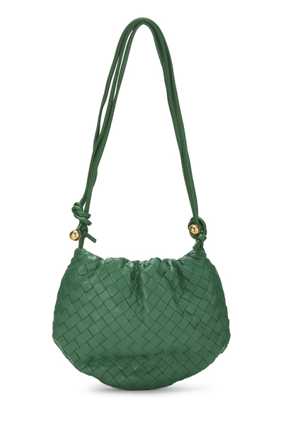 Green Intrecciato Leather Bulb Bag Mini