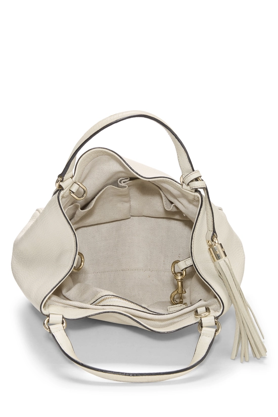 White Leather Soho Convertible Shoulder Bag Small, , large image number 5