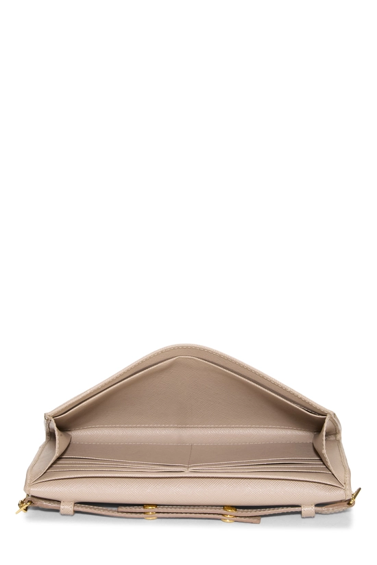 Beige Saffiano Leather Wallet On Chain (WOC), , large image number 3