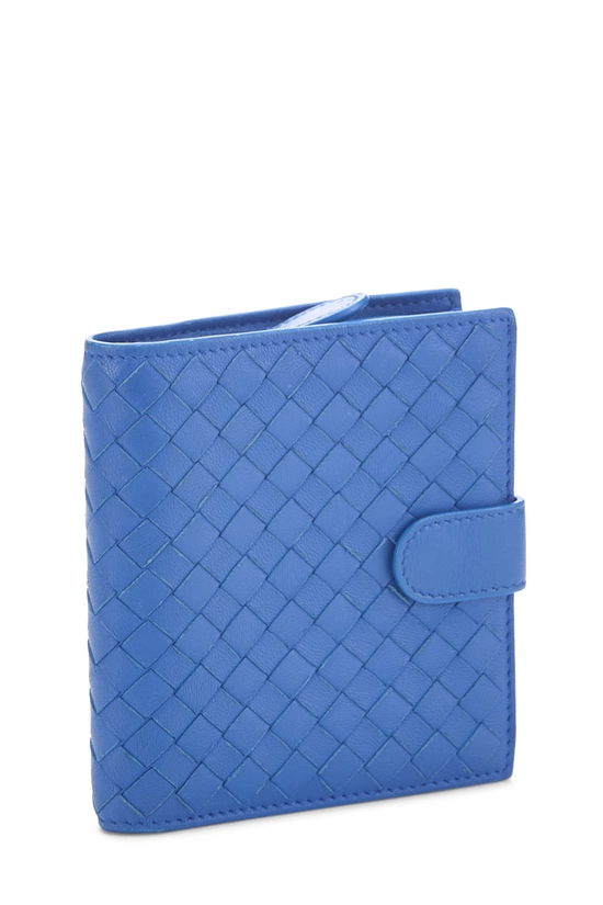Blue Intrecciato Compact Wallet, , large image number 1