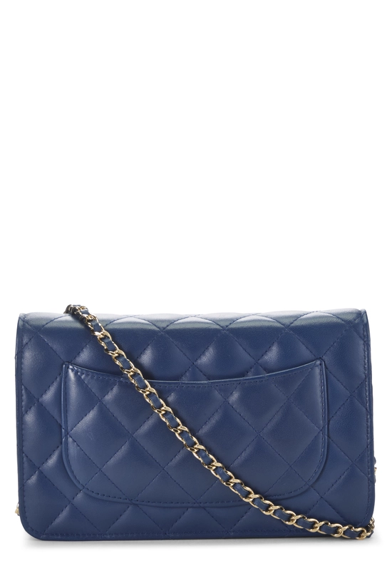 Navy Lambskin Classic Quilted Wallet on Chain (WOC), , large image number 3