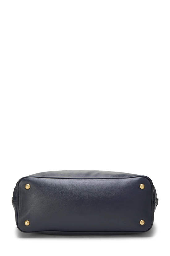 Navy Calfskin Side Zip Tote, , large image number 4