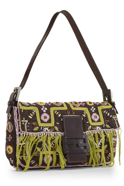 Multicolor Embroidered Canvas Baguette, , large