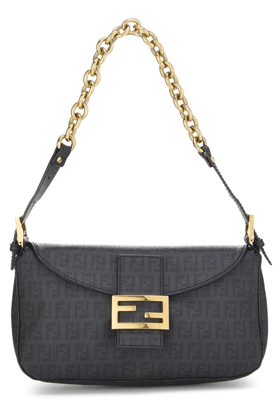 Black Zucchino Coated Canvas Shoulder Bag