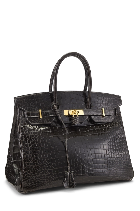Gris Fonce Crocodile Porosus Birkin 35, , large image number 1