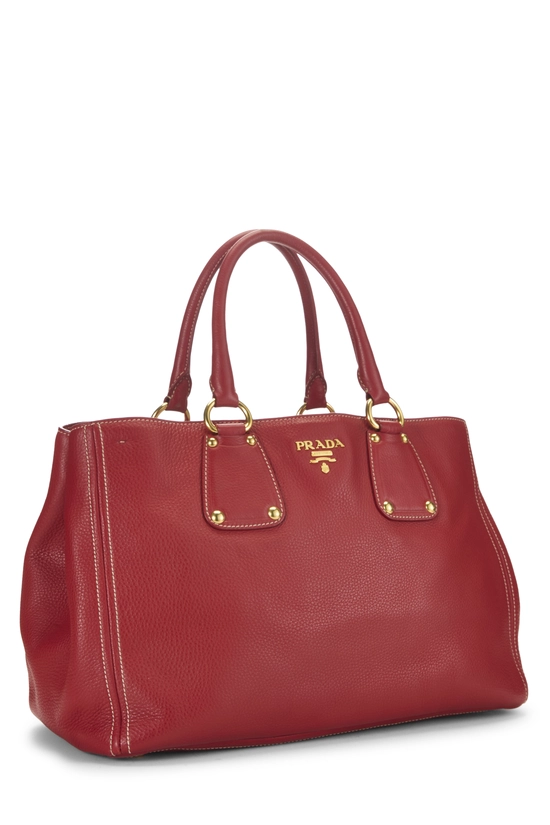 Red Vitello Daino Convertible Tote Small, , large image number 1