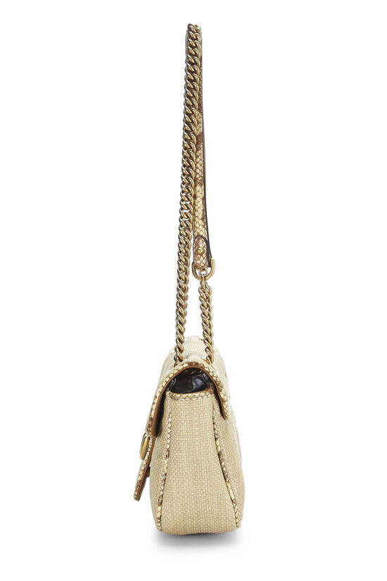 Beige Raffia GG Marmont Shoulder Bag Small, , large image number 2