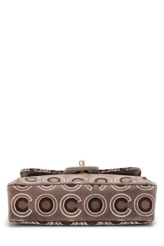 Brown Velvet Retro Coco Handle Bag, , large image number 4