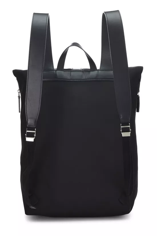 Black Techno Canvas Web Backpack, , large image number 3