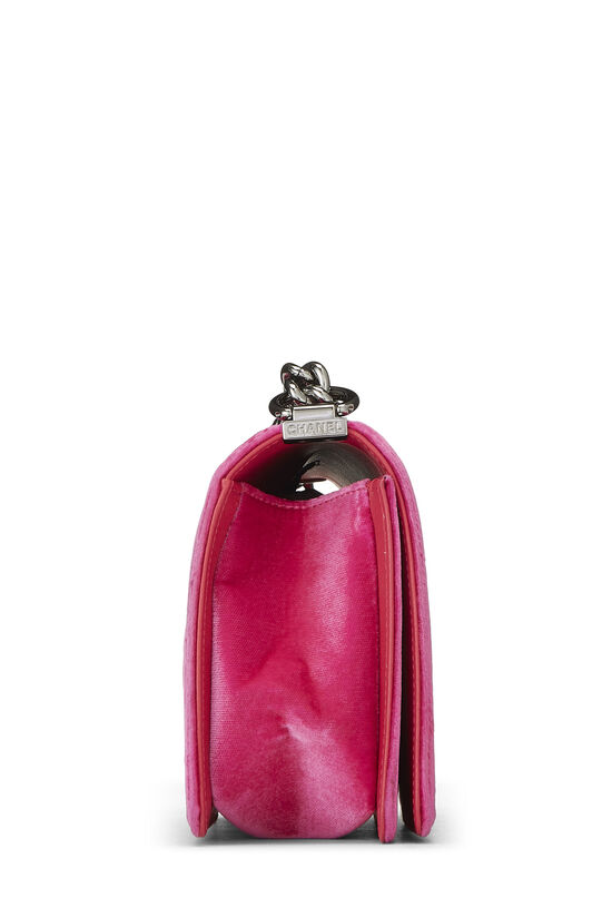 Pink Quilted Velvet Boy Bag Medium, , large image number 3