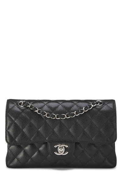 Chanel Black Quilted Caviar Classic Double Flap Small