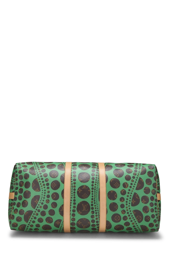 Yayoi Kusama x Louis Vuitton Green Infinity Dots Keepall Bandouliere 55, , large image number 4
