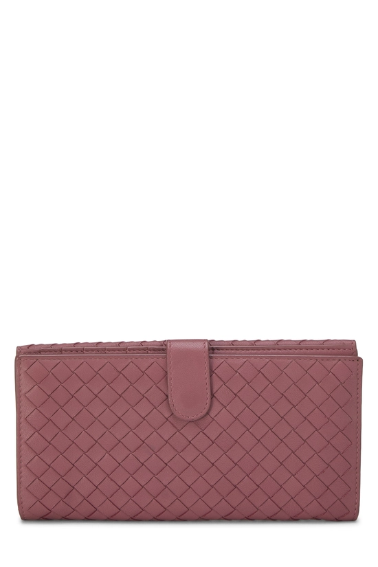 Pink Intrecciato Long Wallet, , large image number 2