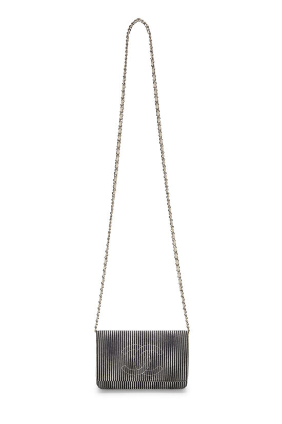 Prada Triangle-Logo On-Chain Clutch Bag Black in Nylon with Silver-tone - US