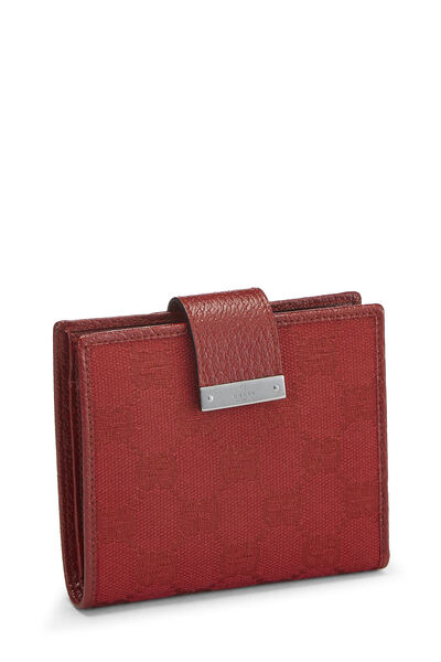 Red GG Canvas Compact Wallet, , large