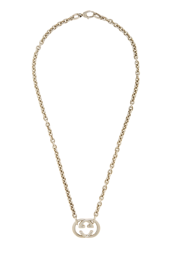 Silver Interlocking GG Necklace, , large image number 0