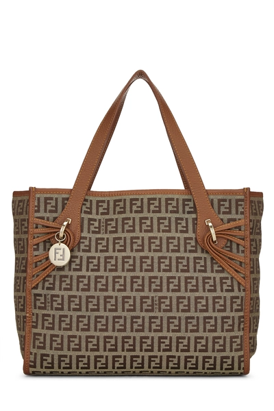 Fendi Brown Zucchino Canvas Handbag Small