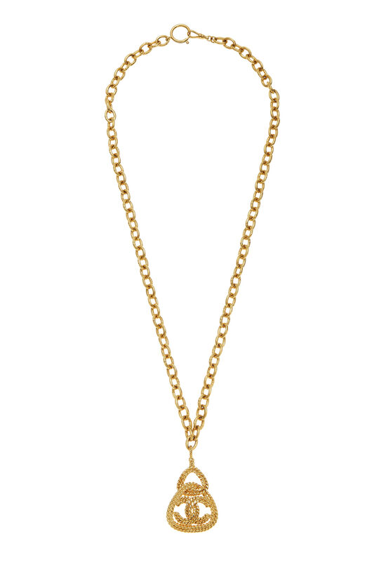Gold Rope 'CC' Triangle Necklace, , large image number 0