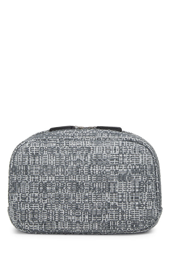 Grey Raffia Deauville Cosmetic Pouch , , large image number 3