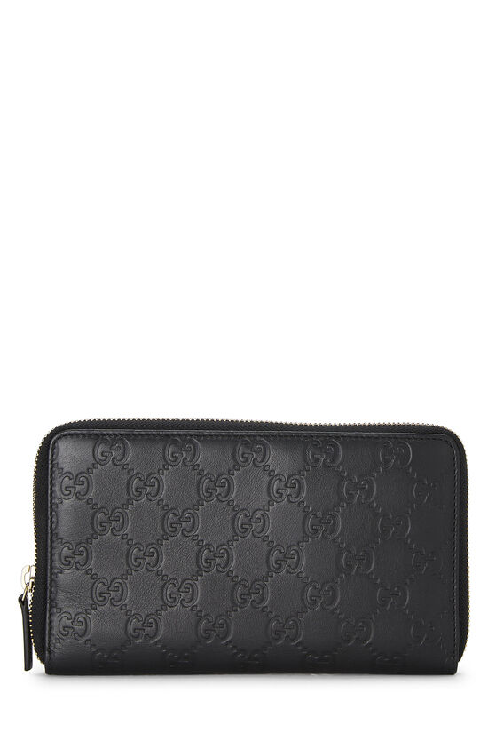 Black Guccissima Zip Around Wallet, , large image number 1